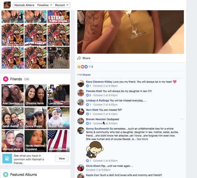 Poster frame from MANDALAY BAY Victim's Facebook Pages VERY ODD